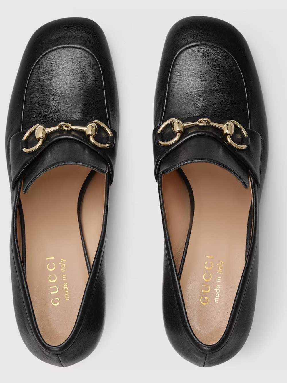 NWT Gucci Women's Black Leather Horsebit Loafer Pump